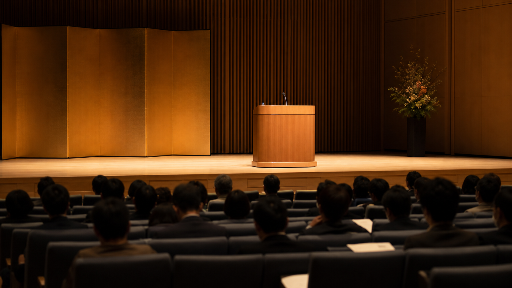 講演会場とリーダーシップ研修